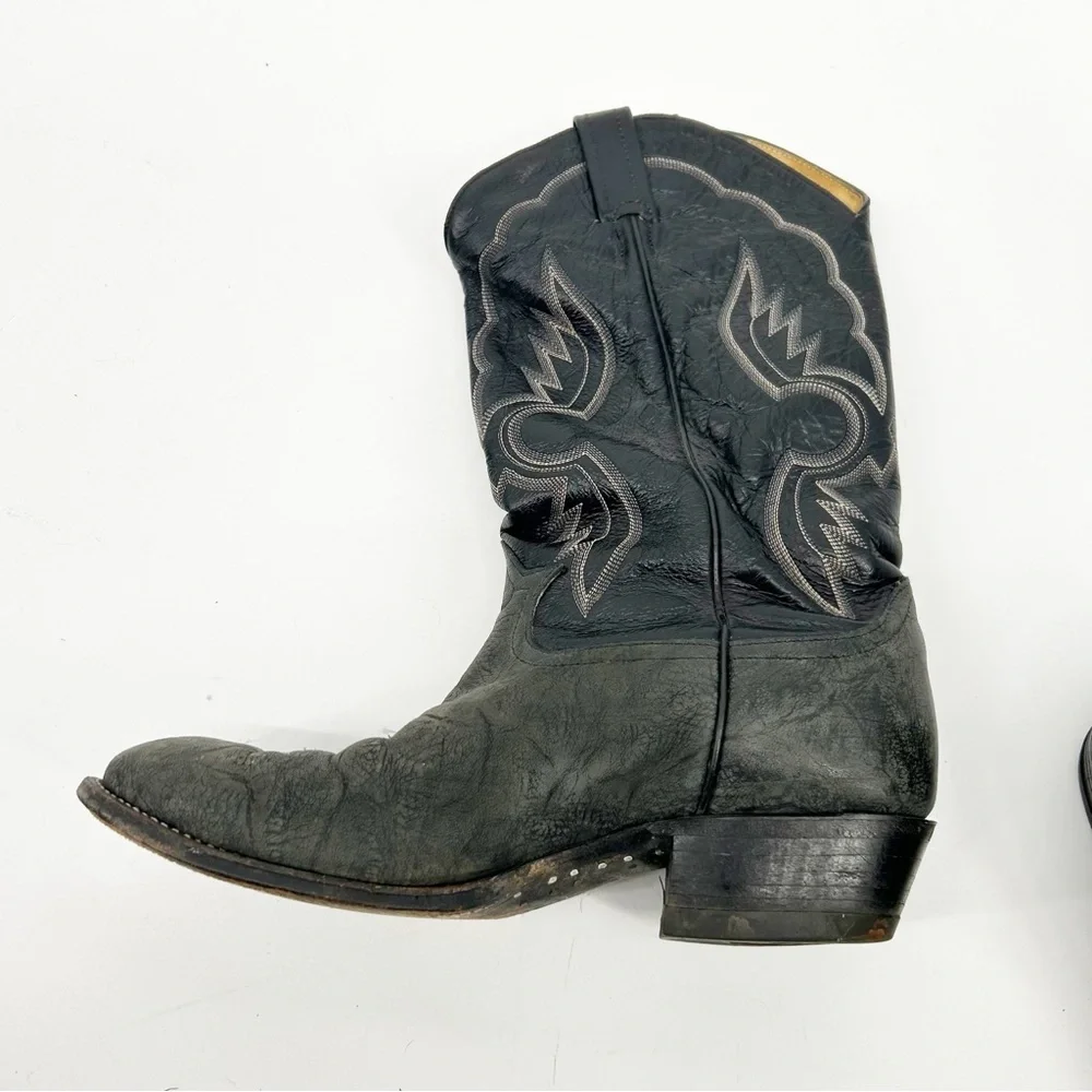 Tony Lama Vintage Rough Out Leather Cowboy Western Boots Size‎ 10.5D
